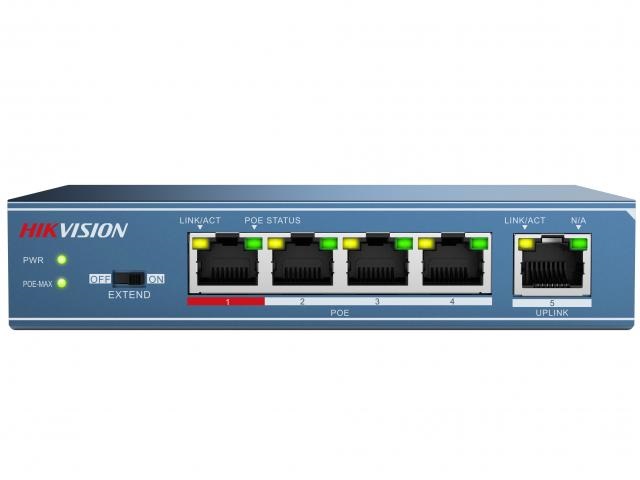 Коммутатор Hikvision DS-3E0105P-E 5xRJ45